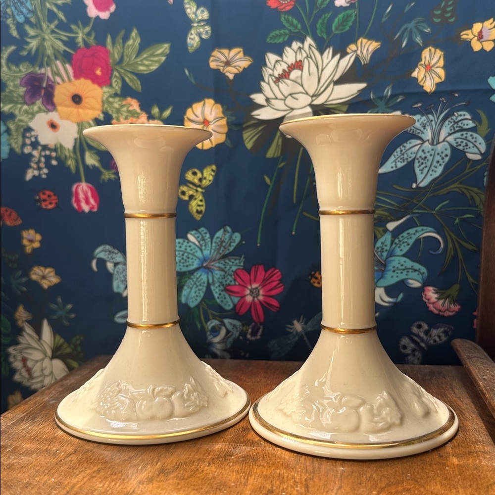 1980s Vintage Lenox Candlestick Holders